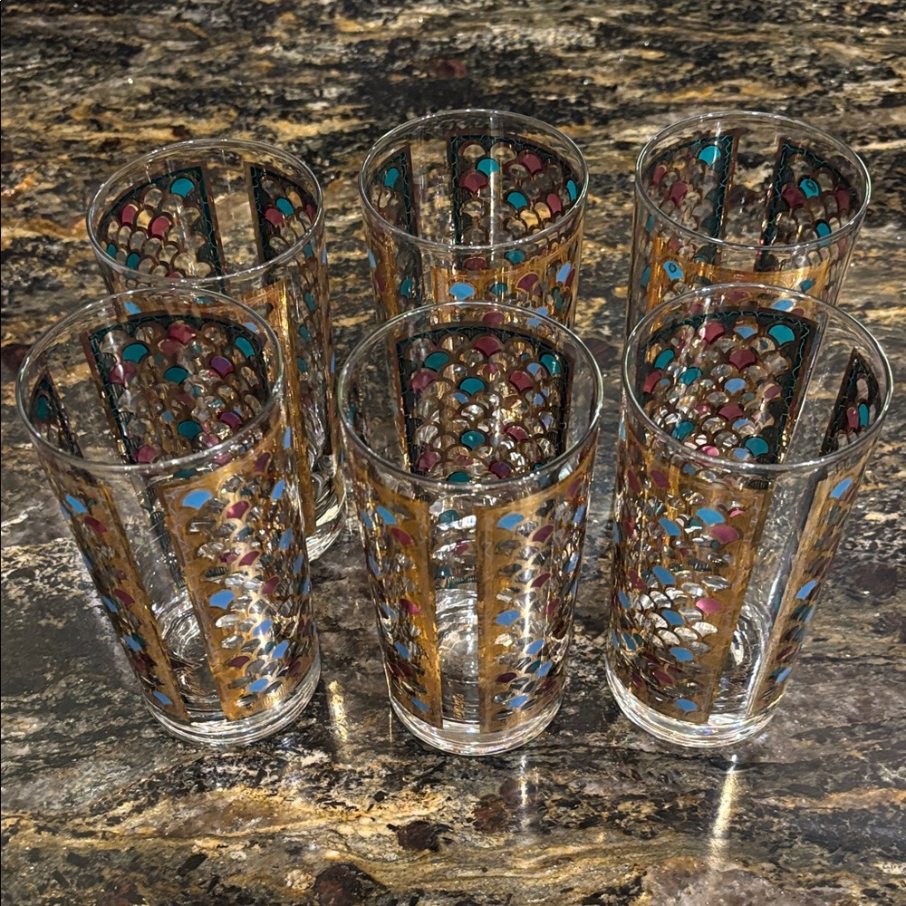 Colorful Patterned Glass Tumblers